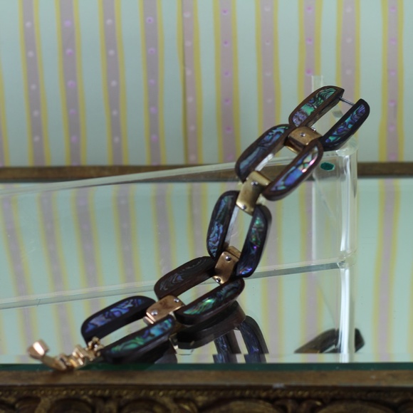 Henri Bendel Wood and Mother of Pearl Bracelet - Picture 6 of 16